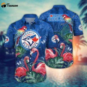 MLB Toronto Blue Jays Hawaiian Shirt Flower Pink Crane Pattern For Fans