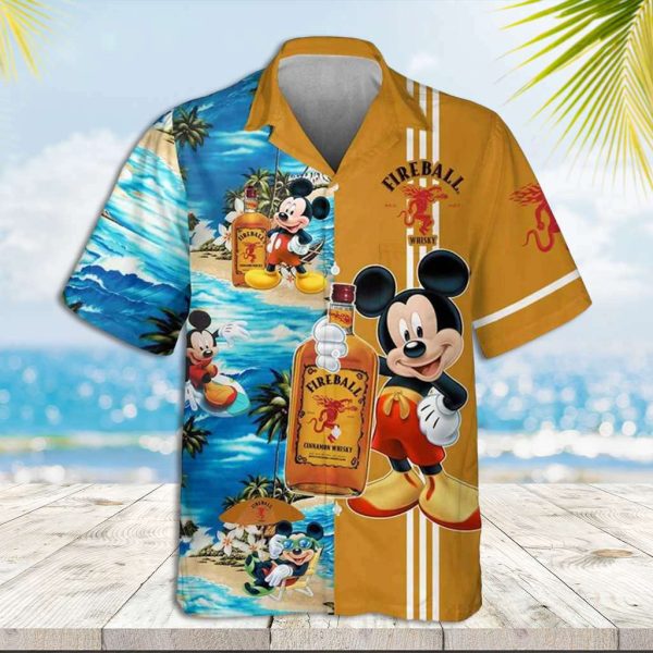 Mickey Mouse Hawaiian Shirt Fireball Mickey Hawaiian Shirt