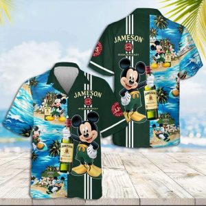 Mickey Mouse Hawaiian Shirt Jameson Irish Whiskey Hawaiian Shirt