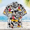 Mickey Mouse Hawaiian Shirt Mickey Black And White Hawaiian Shirt