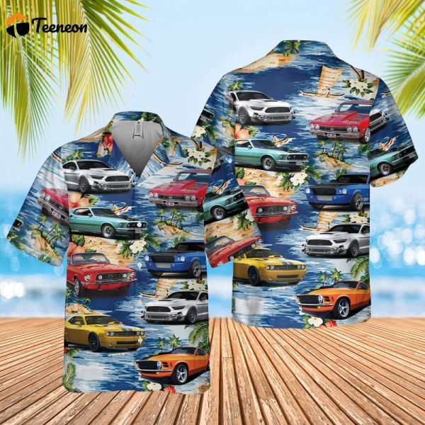 Muscle Car Hawaiian Shirts For Men Women