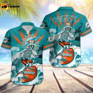 NFL Miami Dolphins Grateful Dead Blue Hawaiian Shirt