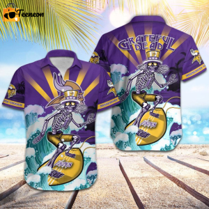 NFL Minnesota Vikings Grateful Dead Violet Hawaiian Shirt