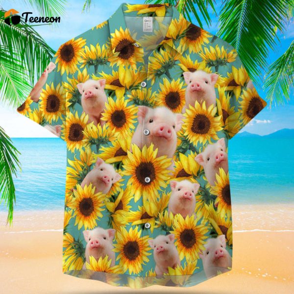 PIG SUNFLOWER HAWAIIAN SHIRT