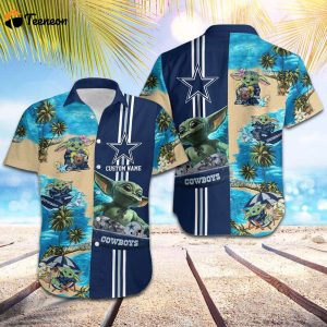 Personalized Dallas Cowboys Cute Yoda Surfing Hawaiian Shirt