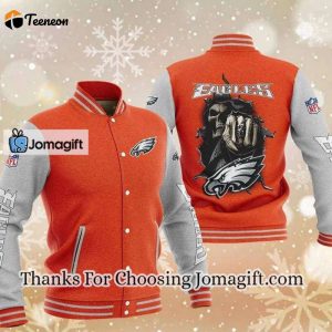 [Personalized] NFL Philadelphia Eagles Orange Skull Hawaiian Shirt Gift