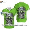 [Personalized] NFL Seattle Seahawks Green Skull Hawaiian Shirt Gift