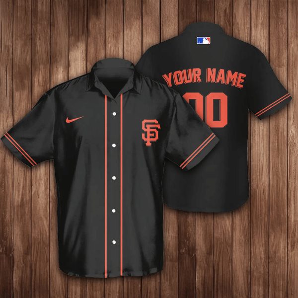 Personalized Name And Number San Francisco Giants 3d Hawaiian Shirt – Black