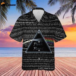 Pink Floyd Lyric Collage Prism Vintage Hawaiian Shirt Gift For Men Women