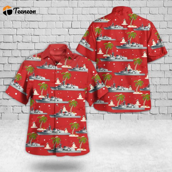 Royal Canadian Navy HMCS Calgary (FFH 335) Christmas Hawaiian Shirt Gift for Dad Father Days