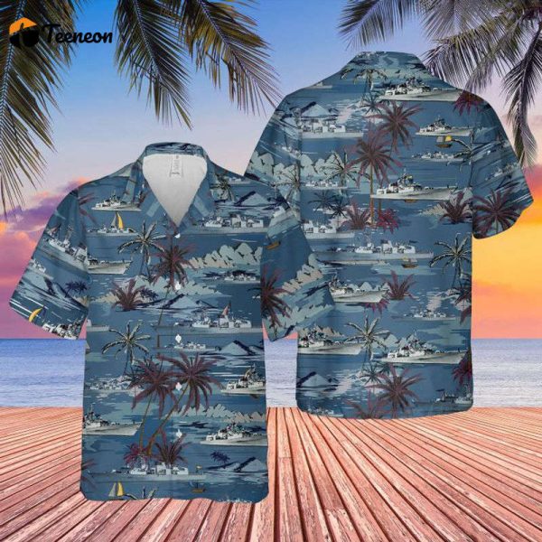 Royal Canadian Navy HMCS Fredericton FFH 337 Hawaiian Shirt Gift for Dad Father Days