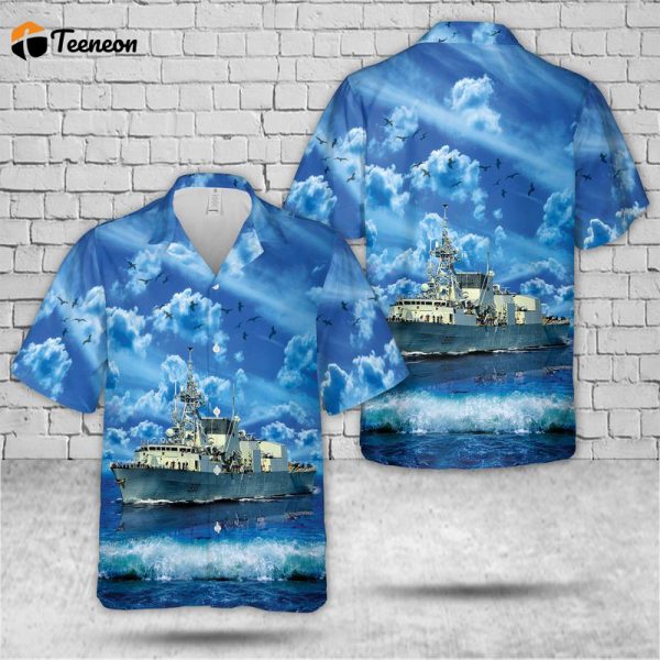 Royal Canadian Navy HMCS Halifax (FFH 330) Hawaiian Shirt Gift for Dad Father Days