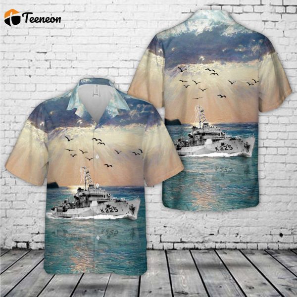 Royal Canadian Navy HMCS Kitchener (K225) Flower-class corvettes In WWII Hawaiian Shirt Gift for Dad Father Days