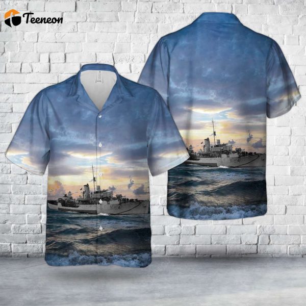 Royal Canadian Navy HMCS Vancouver (K240) Flower-class corvettes In WWII Hawaiian Shirt Gift for Dad Father Days