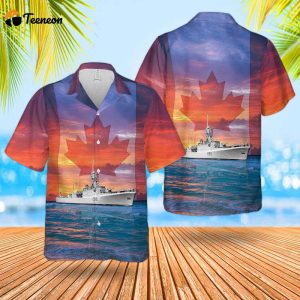 Royal Canadian Navy RCN HMCS Columbia (DDE 260) Restigouche-class destroyer Hawaiian Shirt Gift for Dad Father Days