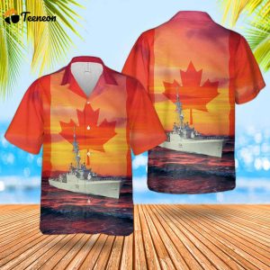 Royal Canadian Navy RCN HMCS Kootenay (DDE 258) Restigouche-class destroyer Hawaiian Shirt Gift for Dad Father Days