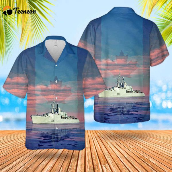 Royal Canadian Navy RCN HMCS Ottawa (DDH 229) St. Laurent-class destroyer Hawaiian Shirt Gift for Dad Father Days