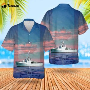 Royal Canadian Navy RCN HMCS Saskatchewan (DDE 262) Mackenzie-class destroyer Hawaiian Shirt Gift for Dad Father Days