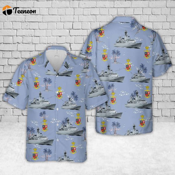 Royal Danish Navy HDMS Peter Tordenskiold (F356) Hawaiian Shirt Gift for Dad Father Days