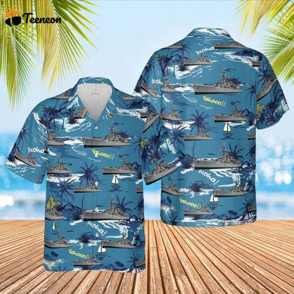 Royal Navy HMS Phoebe (F42) Hawaiian Shirt Gift for Dad Father Days