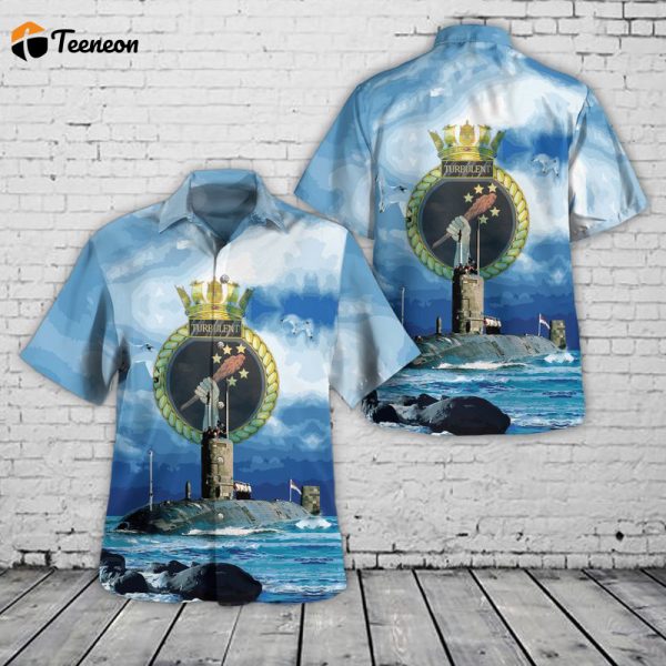 Royal Navy HMS Turbulent (S87) Hawaiian Shirt Gift for Dad Father Days