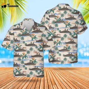 Royal Navy RN HMS Battleaxe (F89) Batch I Type 22 Frigate Hawaiian Shirt Gift for Dad Father Days