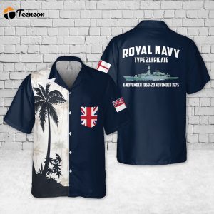 Royal Navy Type 21 Frigate Pocket Hawaiian Shirt Gift for Dad Father Days