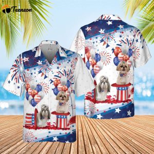 Shih Tzu Independence Day Hawaiian Shirt