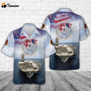 Shop USS America (CVA CV-66) 4th Of July Hawaiian Shirt – Perfect Dad Father s Day Gift!