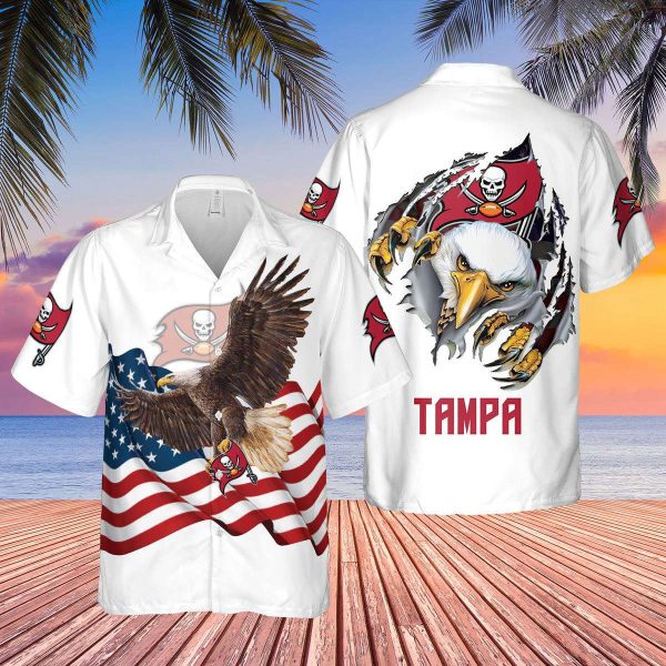 Tampa Bay Buccaneers Eagle Hawaiian Shirt – American Flag Design