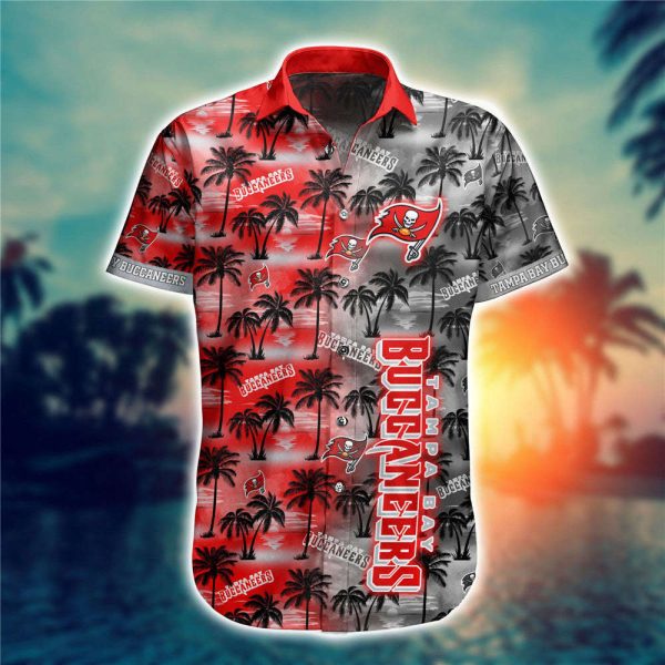 Tampa Bay Buccaneers Hawaiian Shirt Palm Trees Pattern