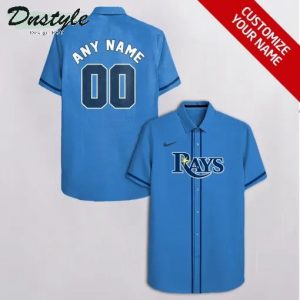 Tampa Bay Rays Personalized Blue Hawaiian Shirt