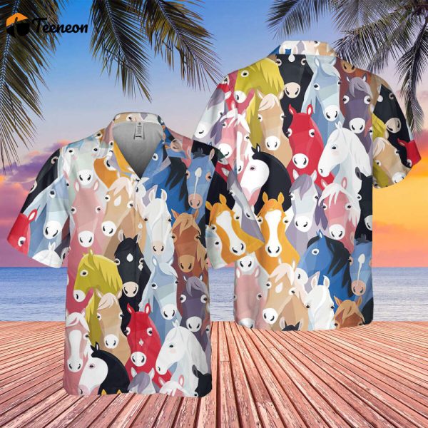 Tropical Horse Hawaiian Shirts for Men Women