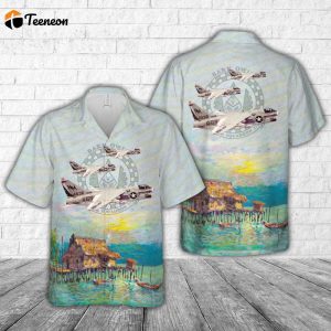 US Navy Attack Squadron 215 Barn Owls A-7B Corsair IIs Hawaiian Shirt – Unique Father s Day Gift!