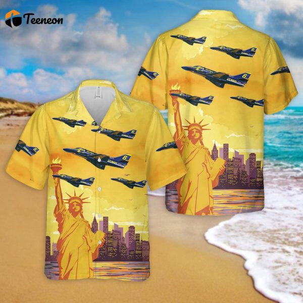 US Navy Blue Angels Douglas A-4F Skyhawks Hawaiian Shirt Gift for Dad Father Days