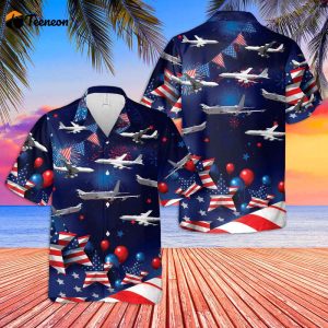 US Navy Boeing E-6 Mercury 4th Of July Hawaiian Shirt Gift for Dad Father Days