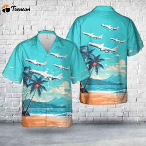 US Navy Boeing E-6B Mercury (707-300) Hawaiian Shirt Gift for Dad Father Days