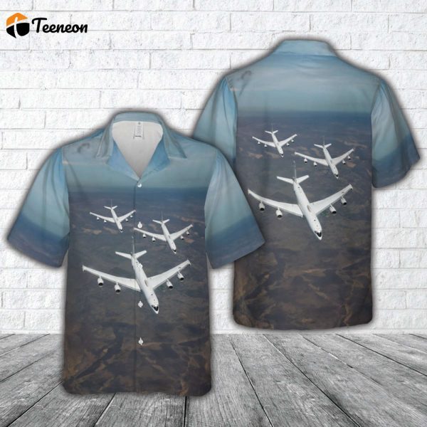 US Navy Boeing E-6B Mercury of Strategic Communications Wing ONE Hawaiian Shirt Gift for Dad Father Days