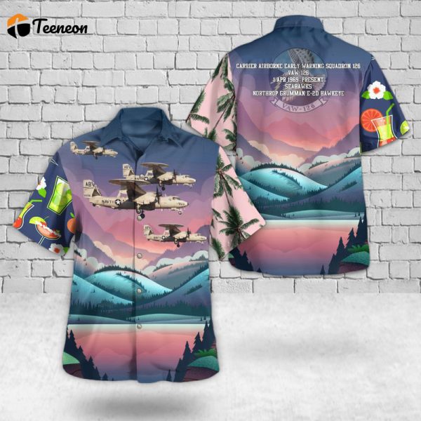 US Navy E-2D Hawkeye AB-603 Of VAW-126 “Seahawks” Hawaiian Shirt Gift for Dad Father Days