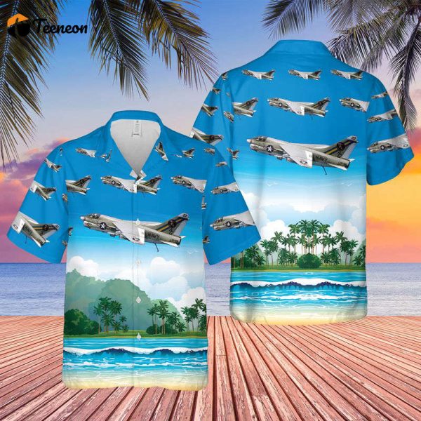 US Navy LTV A-7E Corsair II Of VA-66 The Waldos Hawaiian Shirt Gift for Dad Father Days