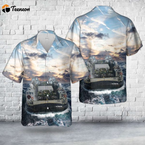 US Navy Landing Craft Air Cushion LCAC-55 Hawaiian Shirt Gift for Dad Father Days