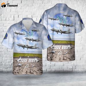 US Navy Lockheed P-3C Orion (BuNo 160287) from Patrol Squadron 4 (VP-4) The Skinny Dragons Hawaiian Shirt Gift for Dad Father Days