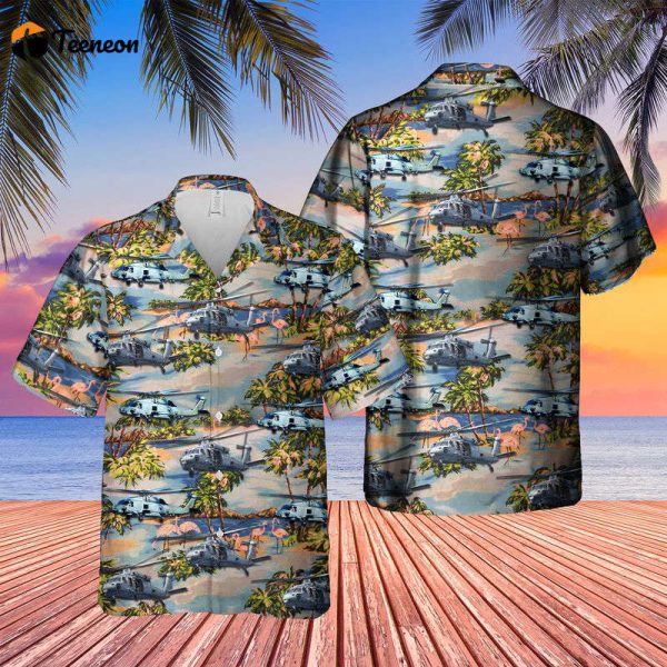 US Navy MH-60 Seahawk Helicopter Hawaiian Shirt Gift for Dad Father Days