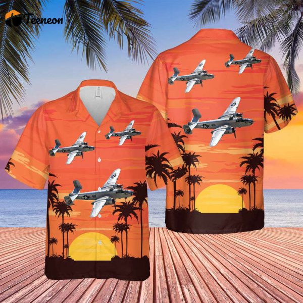 US Navy North American B-25 Mitchell Hawaiian Shirt Gift for Dad Father Days