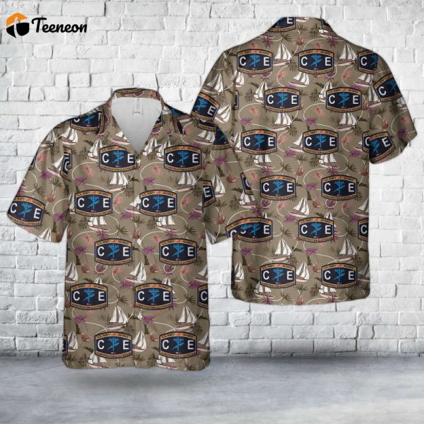 US Navy Seabee Construction Electrician CE Hawaiian Shirt Gift for Dad Father Days