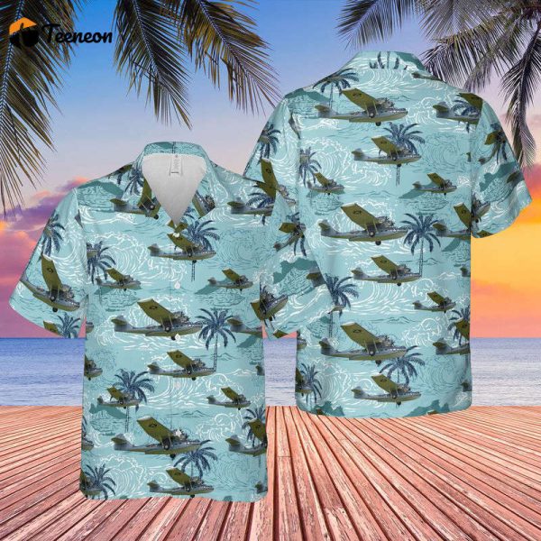 US Navy (USN) Consolidated PBY-5A Catalina Hawaiian Shirt Gift for Dad Father Days