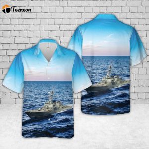 US Navy USS Cole (DDG-67) Arleigh Burke-class Destroyer Hawaiian Shirt Gift for Dad Father Days