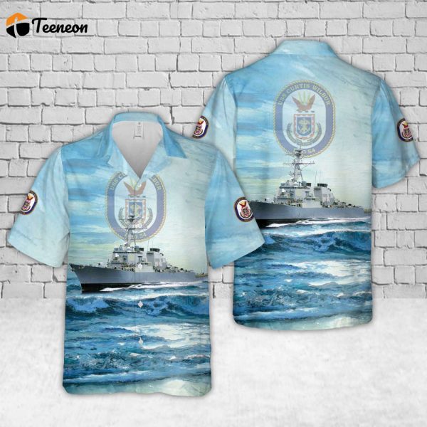 US Navy USS Curtis Wilbur (DDG-54) Arleigh Burke-class guided missile destroyer Hawaiian Shirt Gift for Dad Father Days