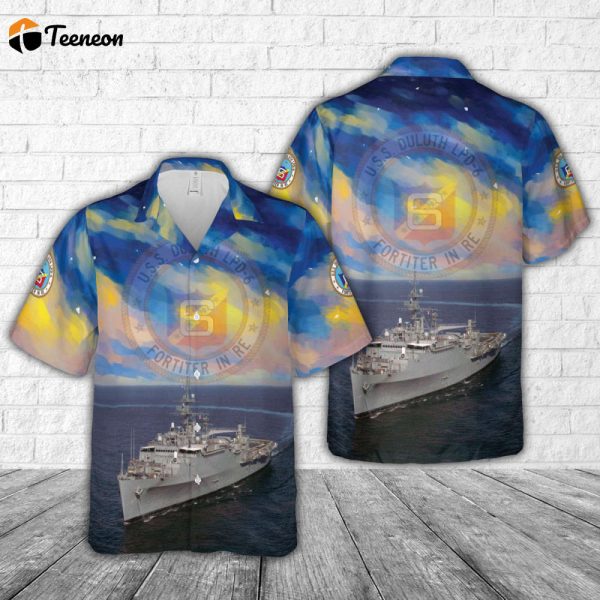 US Navy USS Duluth (LPD-6) Hawaiian Shirt Gift for Dad Father Days