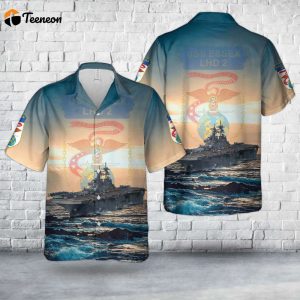 US Navy USS Essex (LHD-2) Hawaiian Shirt Gift for Dad Father Days